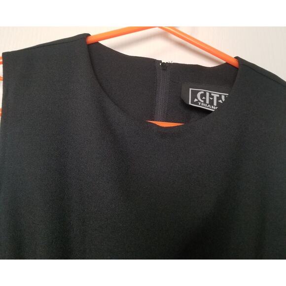 City Triangles Pencil Dress Woman's Solid Black Sleeveless Full Zip see Measures - Picture 2 of 7